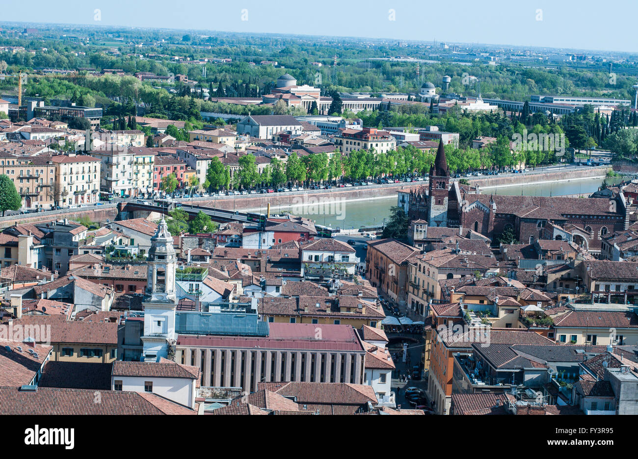 Hermosa vista desde la torre lamberti de Verona. Foto de stock