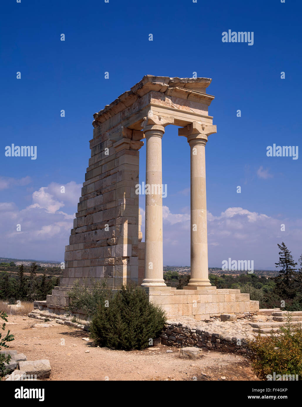 Kourion, Apollon-Temple, Chipre meridional, Europa Foto de stock