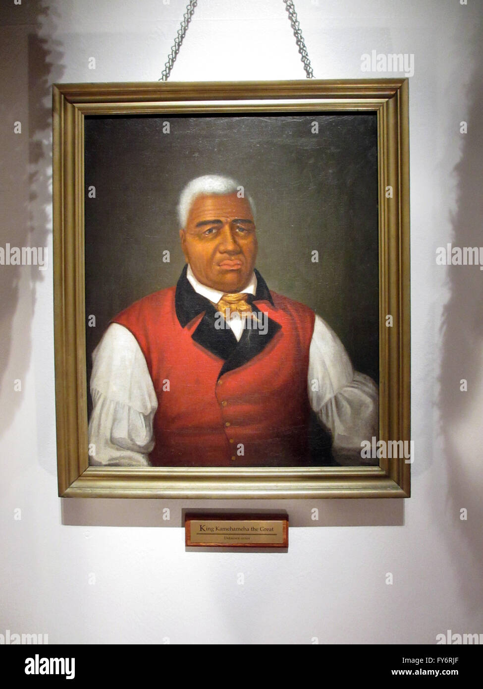 El rey Kamehameha el grande el primer rey de Hawai, unida de pintura - artista desconocido de principios del siglo XIX. Foto de stock