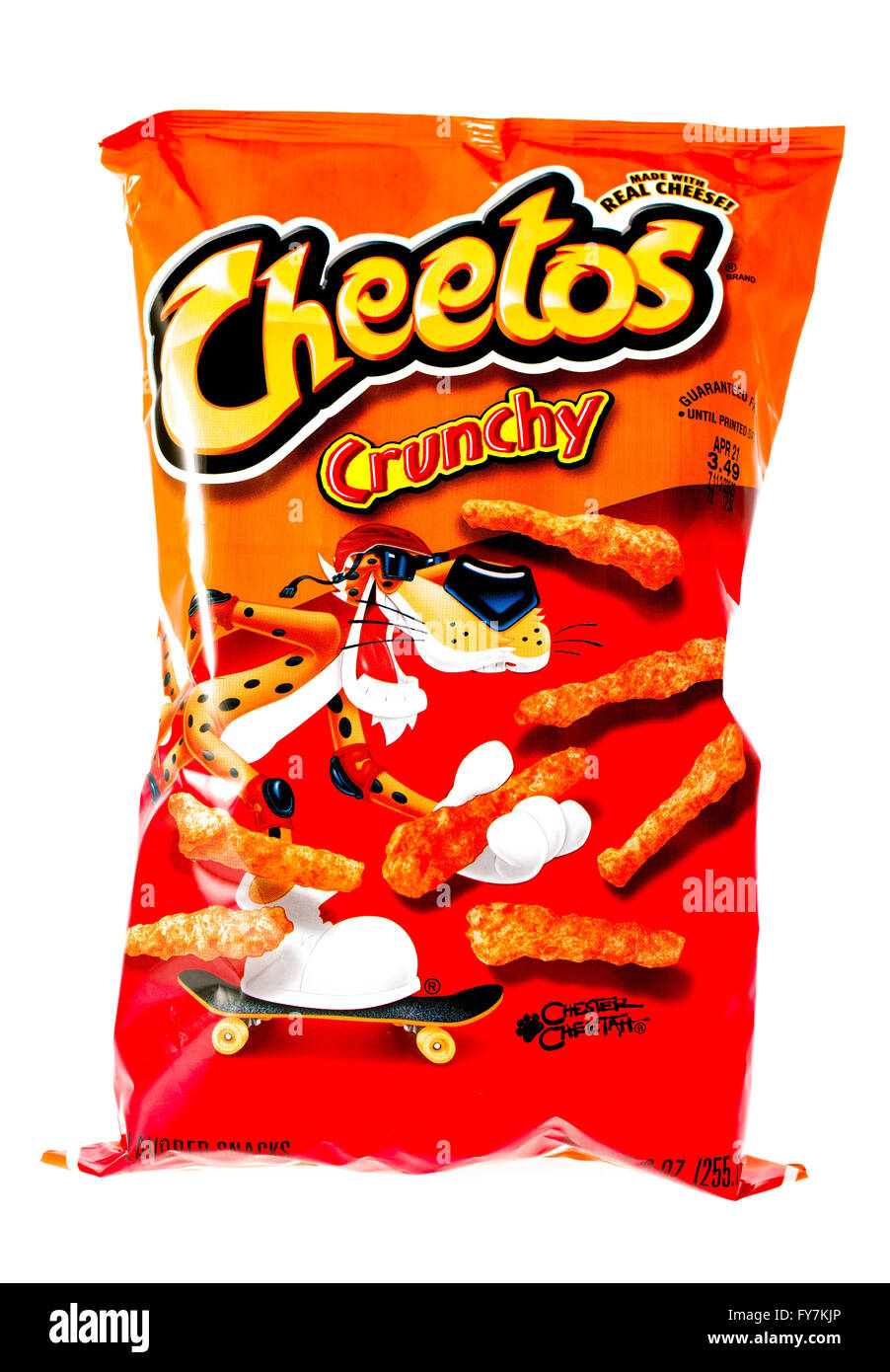 Winneconne, WI, 9 de abril de 2015: la bolsa de Cheetos que es propiedad de Fritolay. Foto de stock