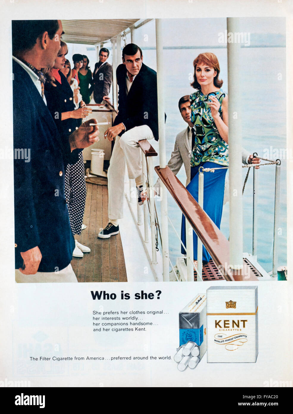1960 Revista Publicidad publicidad cigarrillos Kent. Foto de stock