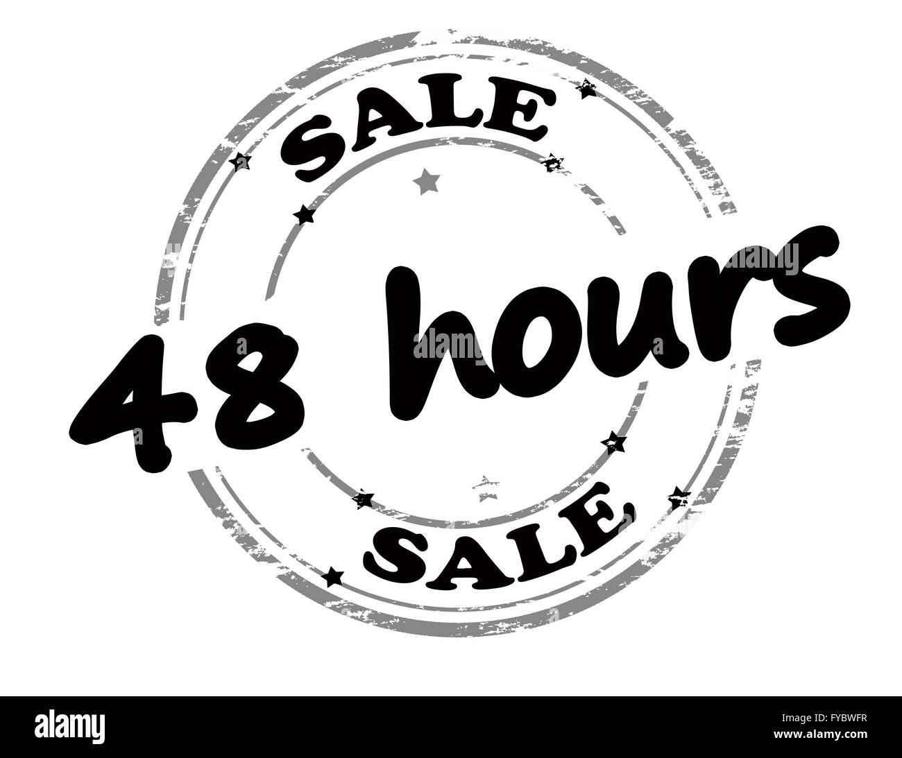 Sello de caucho con texto de venta dentro de cuarenta y ocho horas, ilustración vectorial Foto de stock