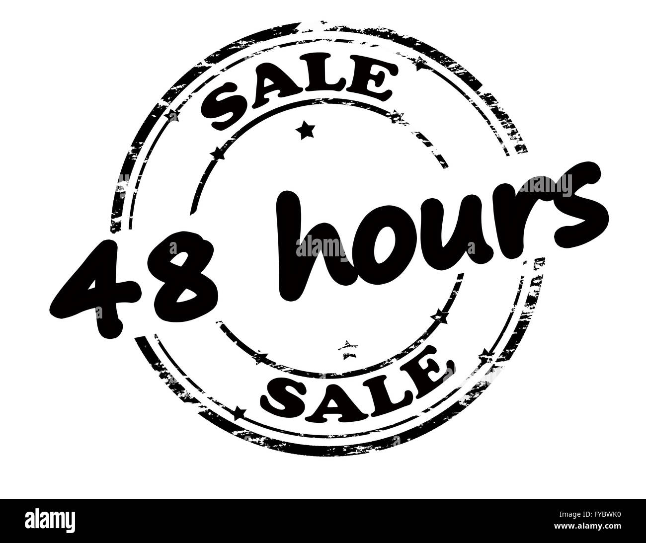 Sello de caucho con texto de venta dentro de cuarenta y ocho horas, ilustración vectorial Foto de stock