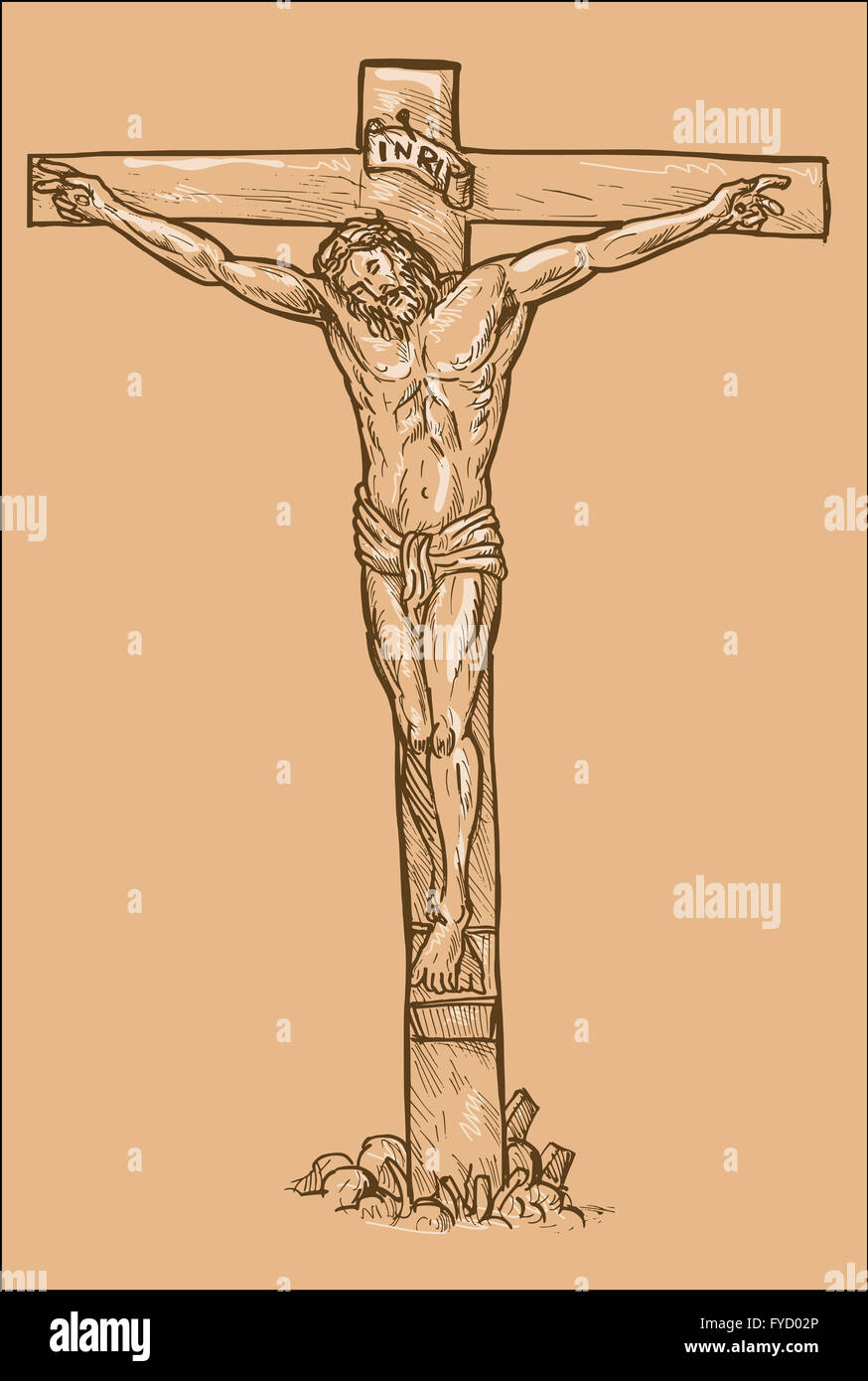 Cristo Jesús colgado en la cruz Fotografía de stock - Alamy