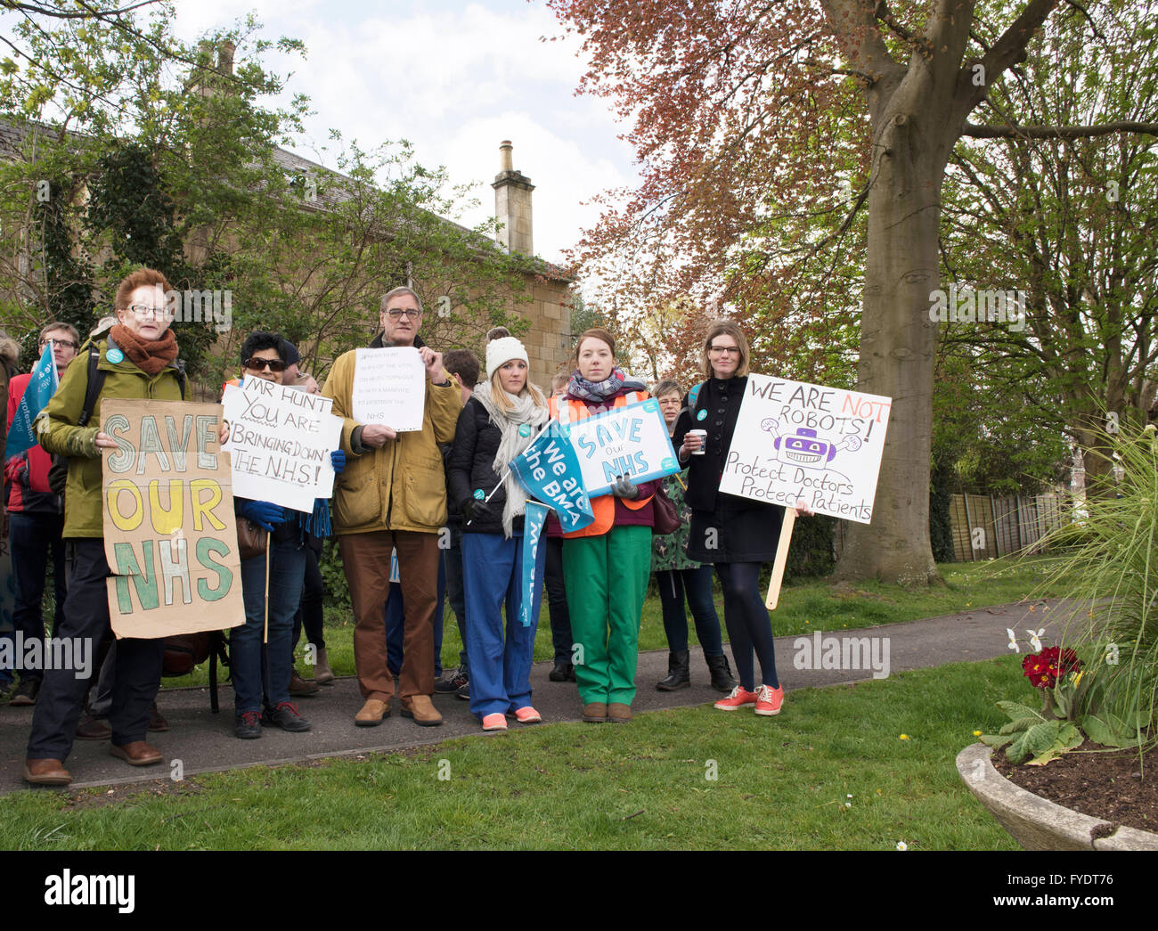 Los médicos en huelga en Bath, Reino Unido Foto de stock