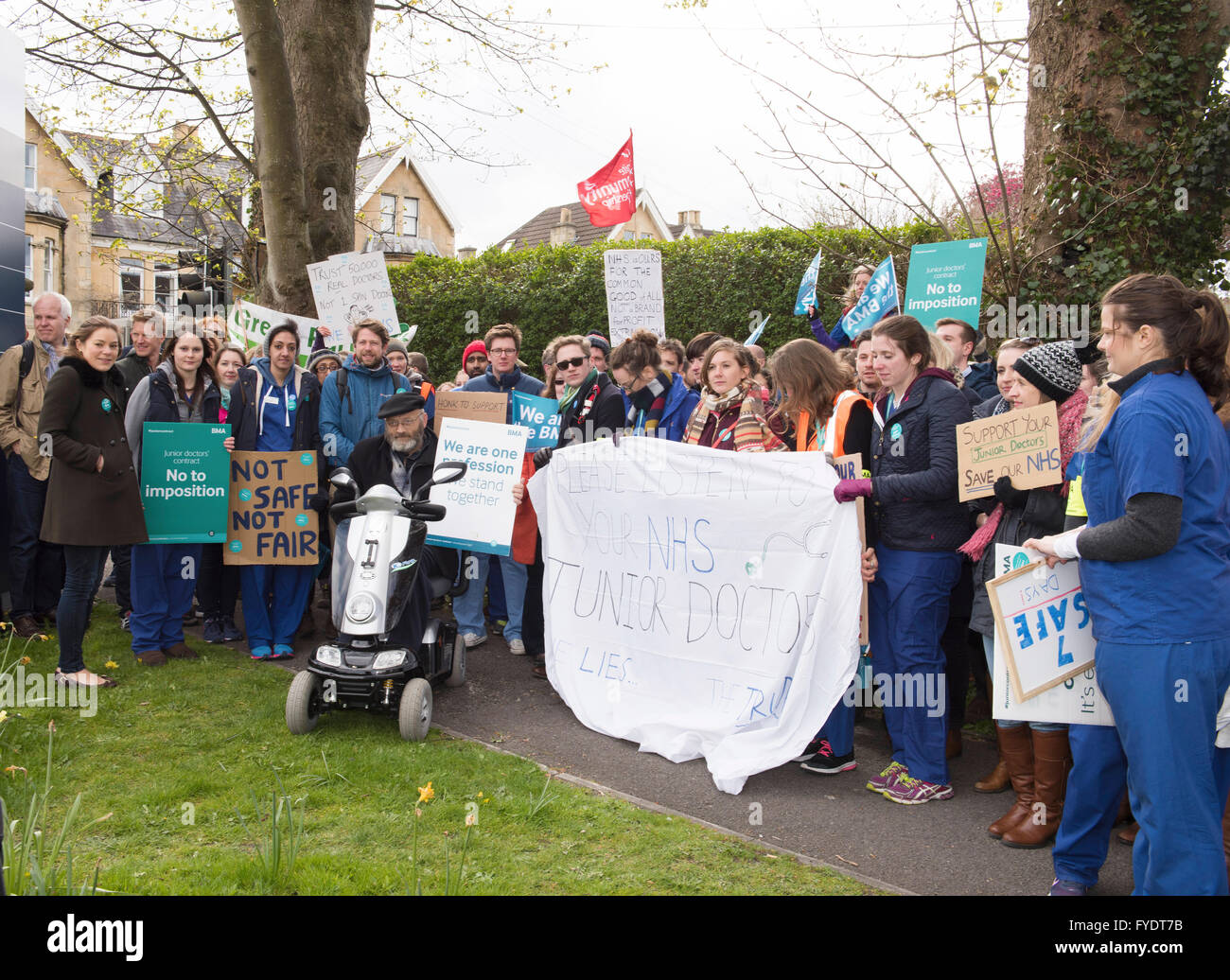 Los médicos en huelga en Bath, Reino Unido Foto de stock