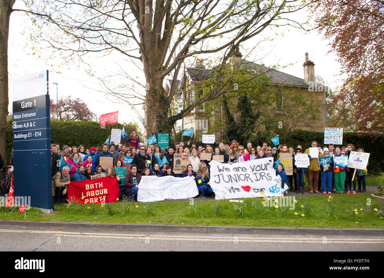 Los médicos en huelga en Bath, Reino Unido Foto de stock