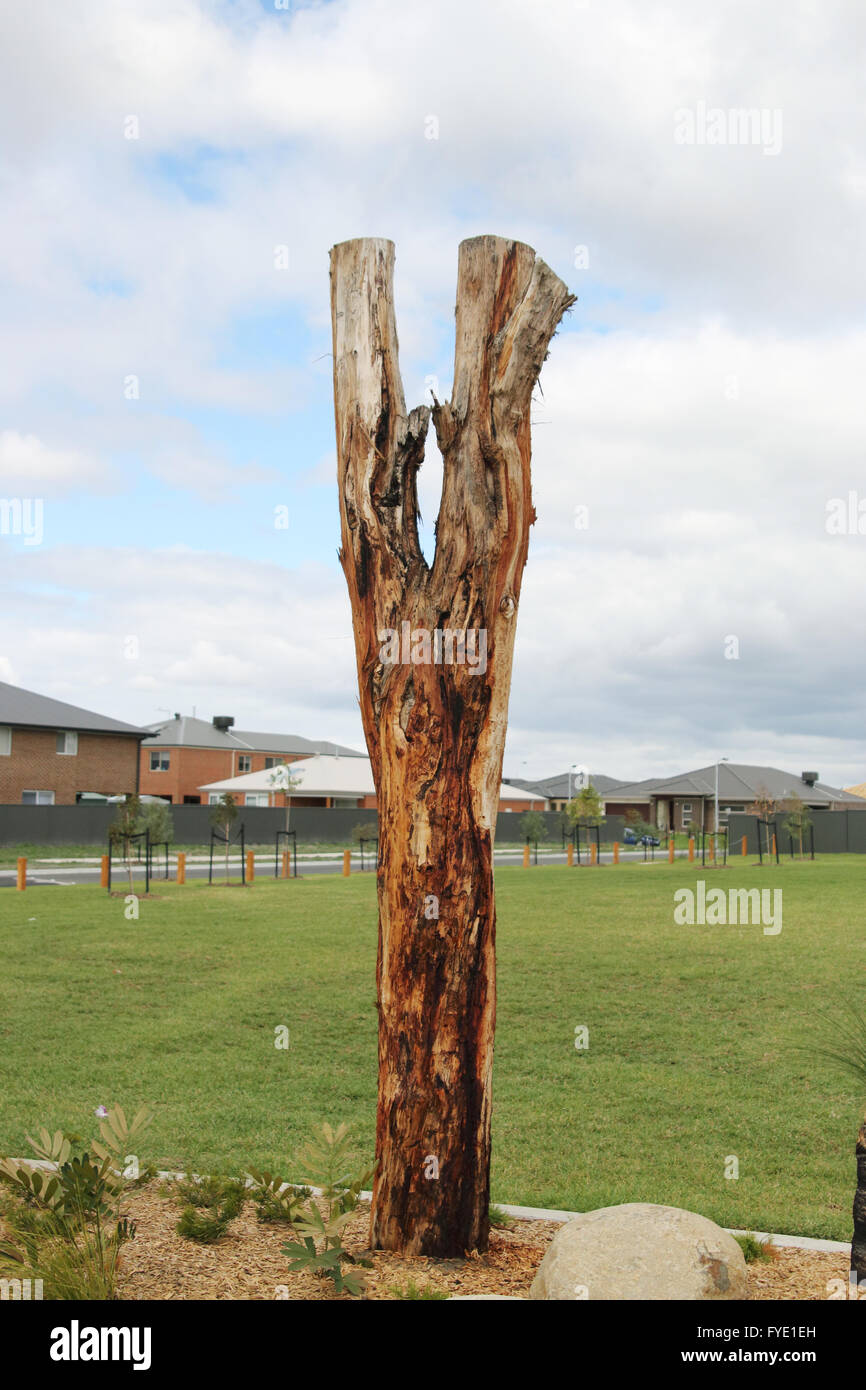 Tronco de árbol muerto como decoración de jardines Fotografía de stock -  Alamy