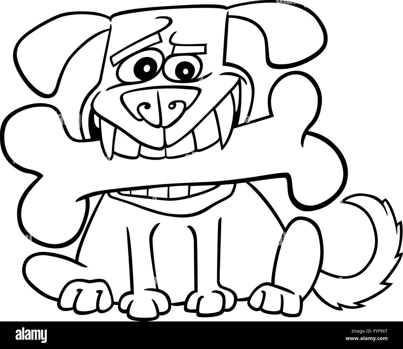 Cartoon Perro con Hueso grande para colorear Fotografía de stock - Alamy