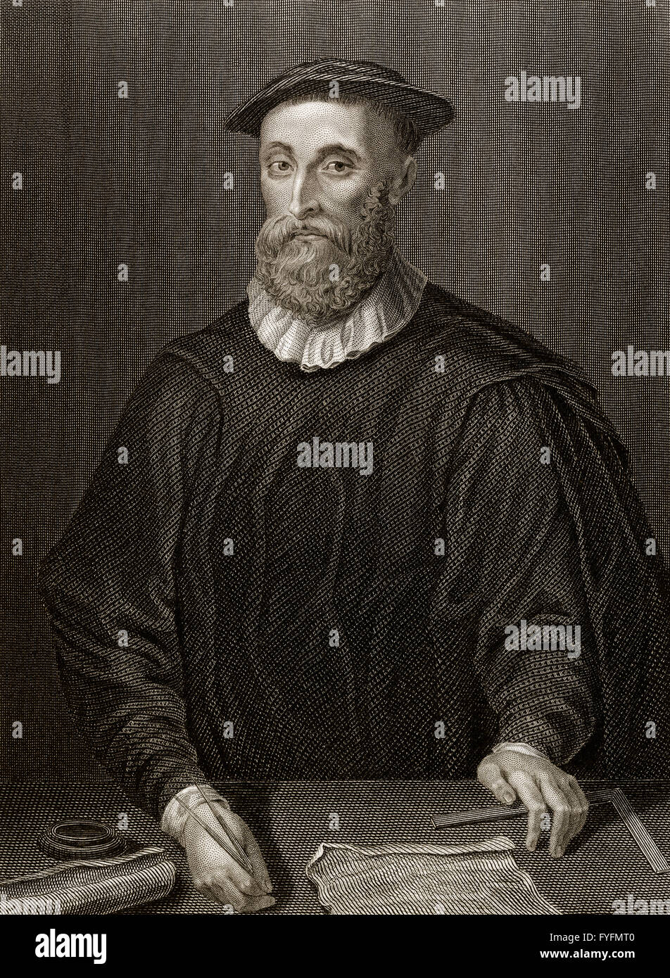 John Knox, c. 1514-1572, un clérigo escocés, escritora y líder de la Reforma Protestante Foto de stock