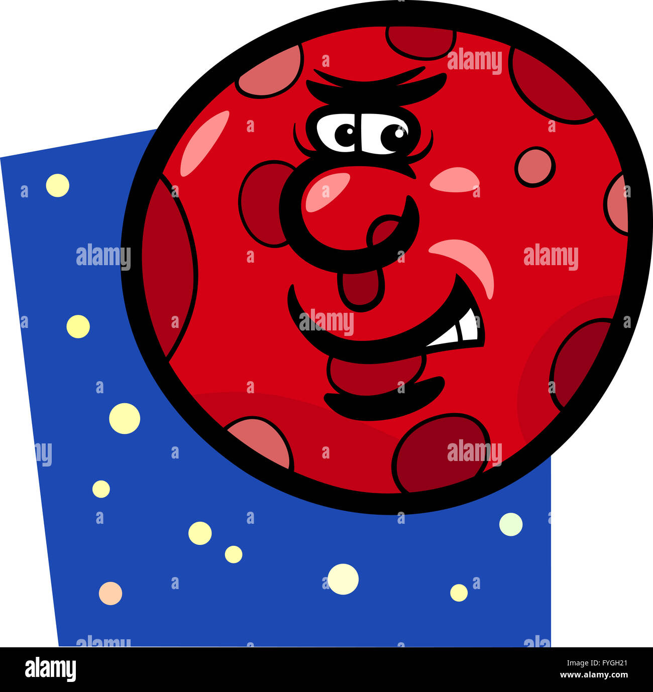 Planeta Marte divertida caricatura ilustración Foto de stock