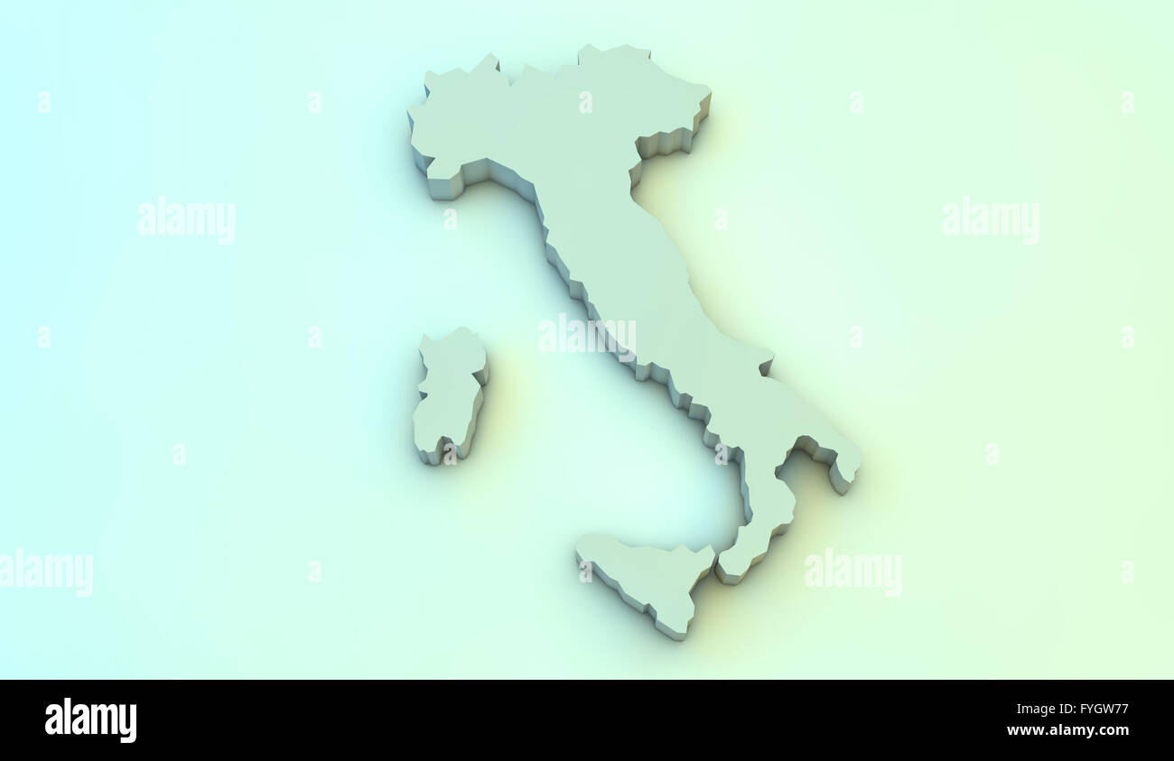 Render de un mapa 3D de Italia Fotografía de stock - Alamy
