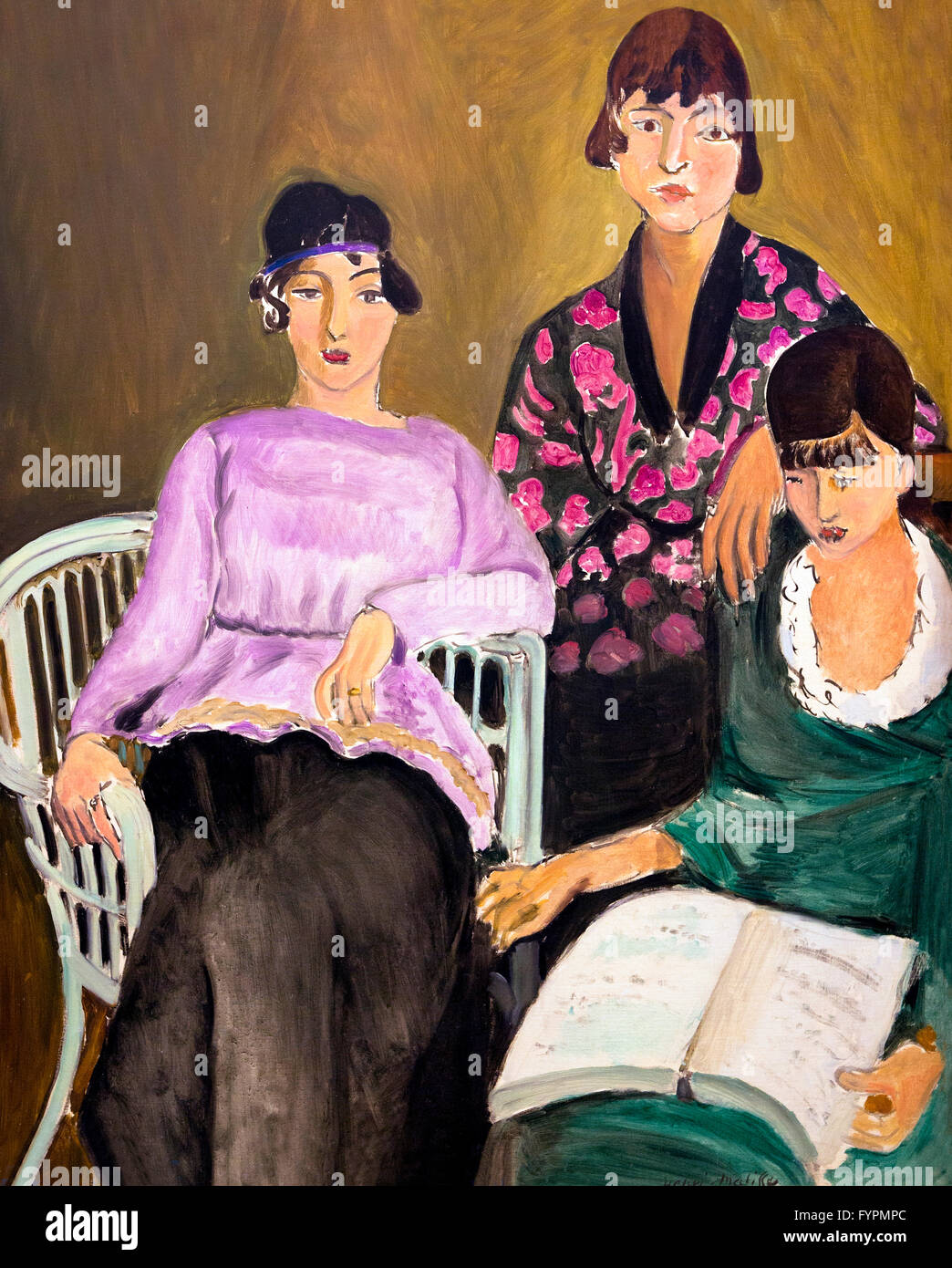 Las tres hermanas, Les Trois Soeurs, por Henri Matisse, Henri Matisse, 1916-17, Musée de l'Orangerie, París, Francia, Europa Foto de stock