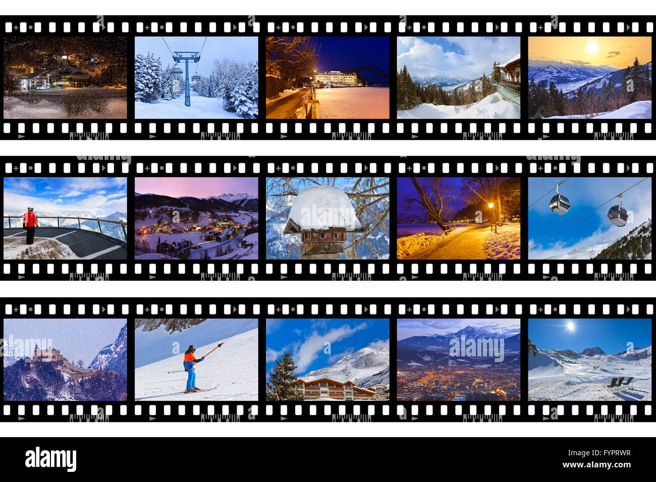 Fotogramas de Película - montañas ski Austria imágenes Foto de stock