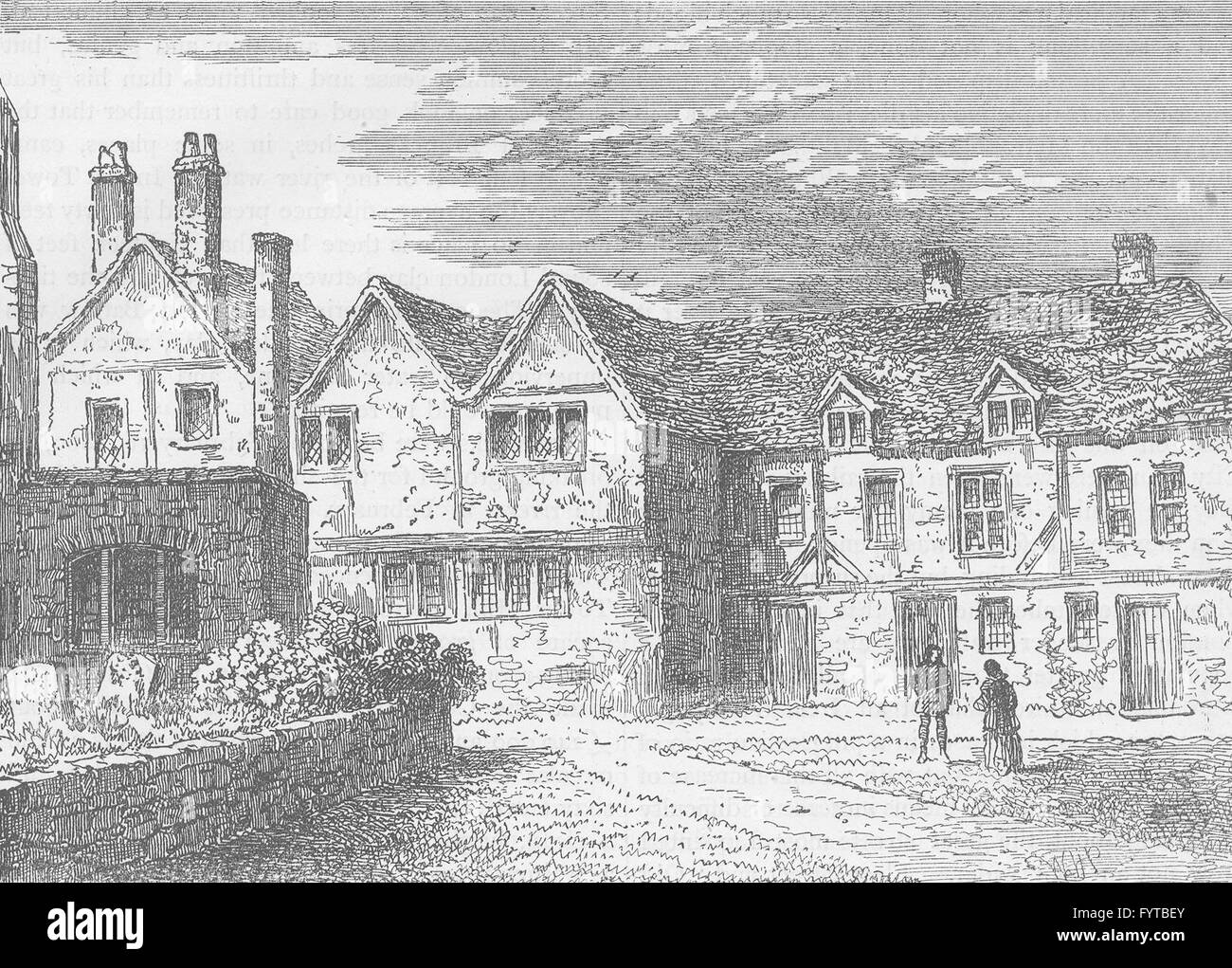 ST. KATHARINE'S HOSPITAL: Los hermanos casas en 1781. Londres, print c1880 Foto de stock