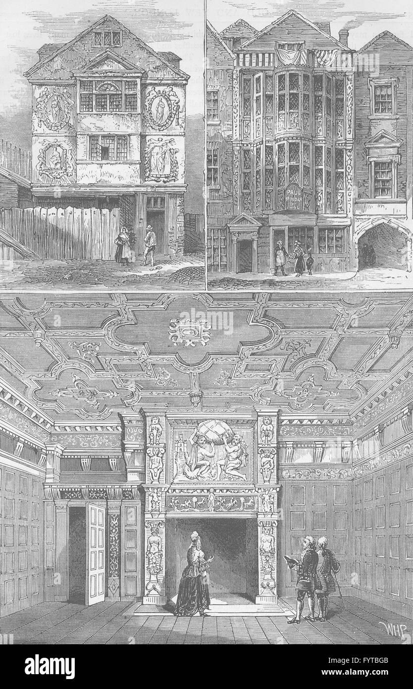 SIR PAUL PÍNDARO: Lodge en 1791. Habitación en su casa de 1810.. Londres, print c1880 Foto de stock