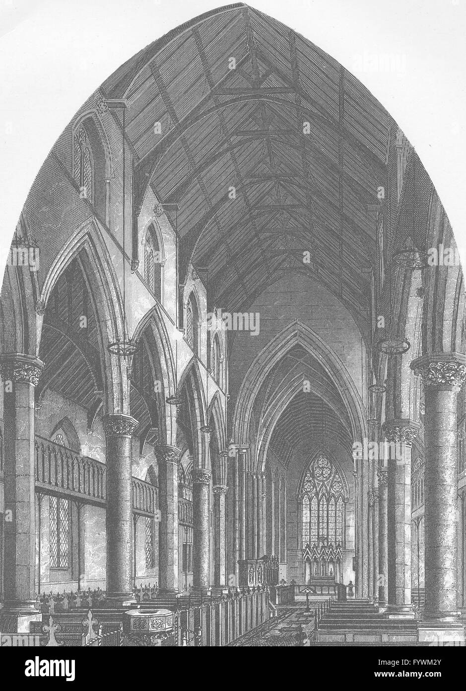 CAMBERWELL: St.Giles' Iglesia, Camberwell. Londres, grabado antiguo c1880 Foto de stock