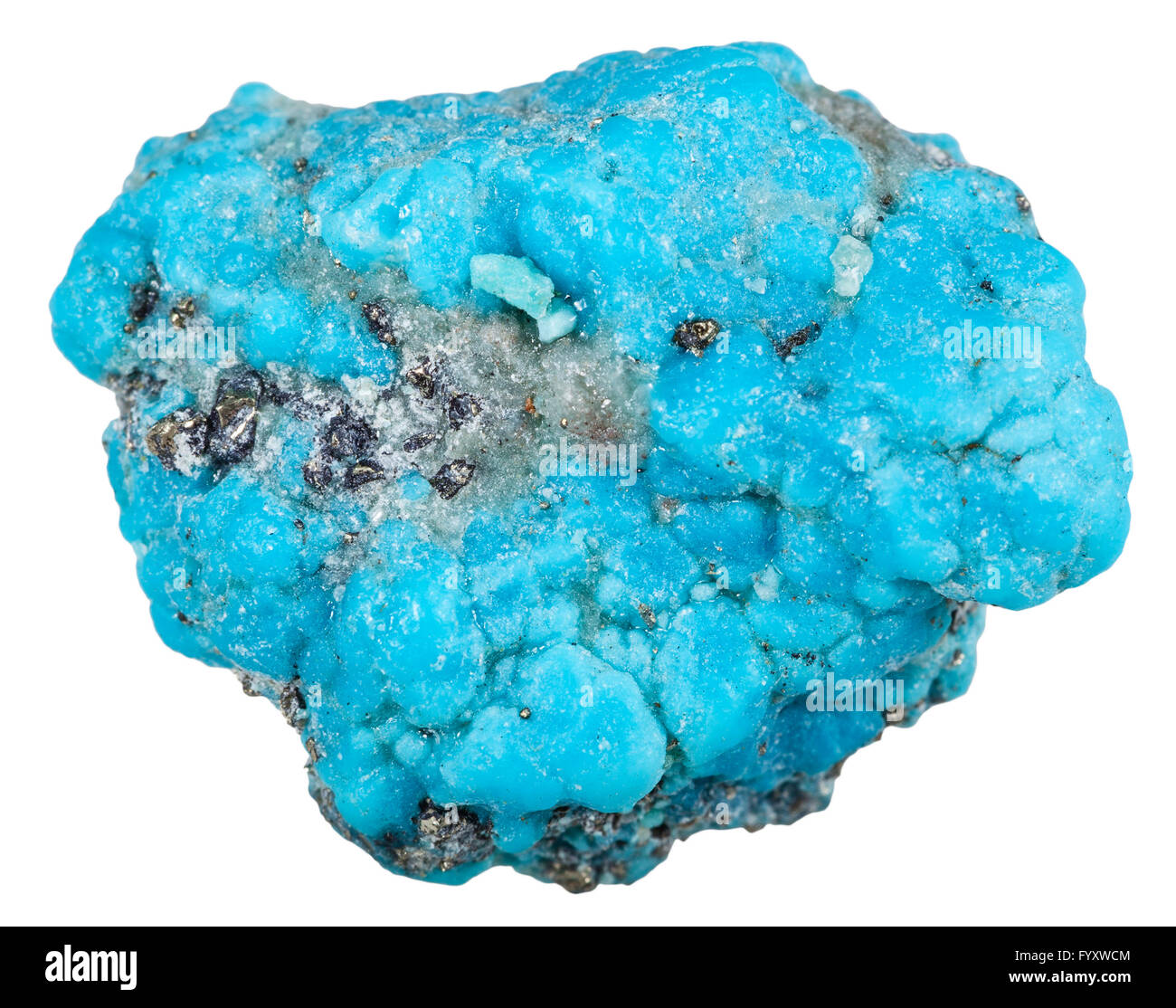 Macro minerales naturales de piedra - piedra azul turquesa desde México  aislado sobre fondo blanco Fotografía de stock - Alamy