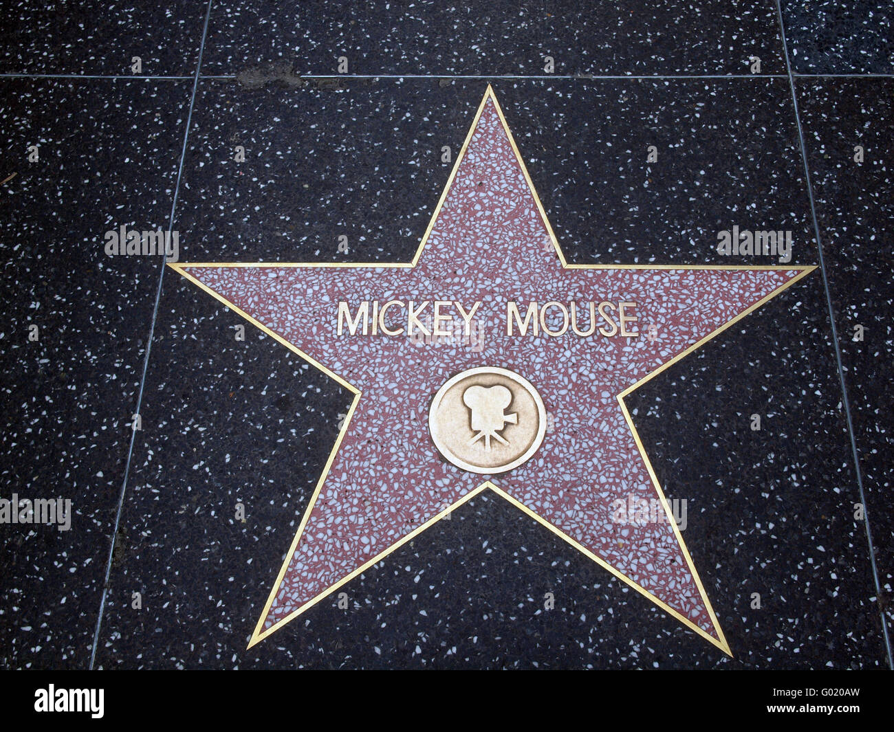 Mickey Mouse Star am Paseo de la Fama de Hollywood Foto de stock
