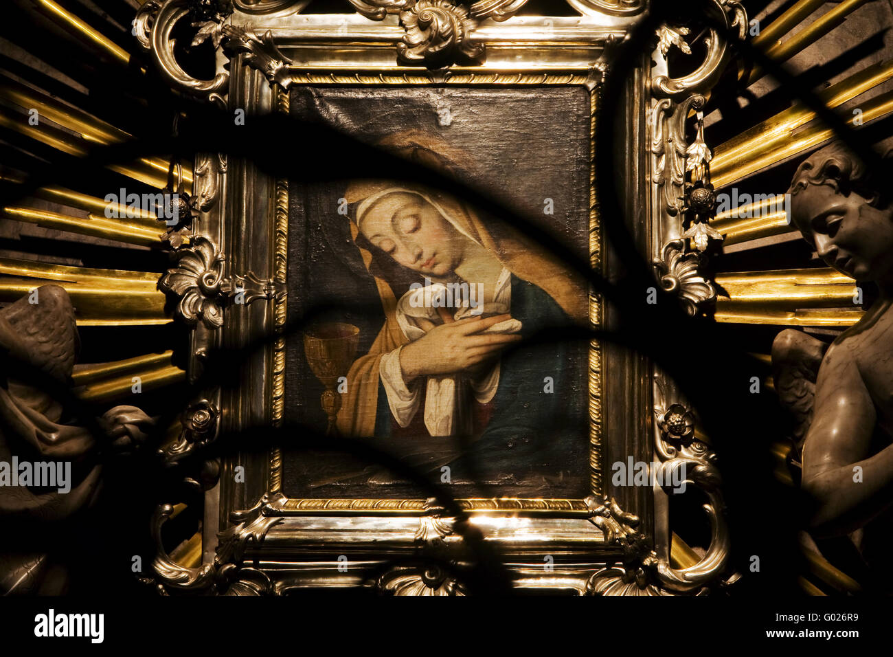 Imagen de la Virgen María en el Dom de Graz, Estiria, Austria, Europa Foto de stock
