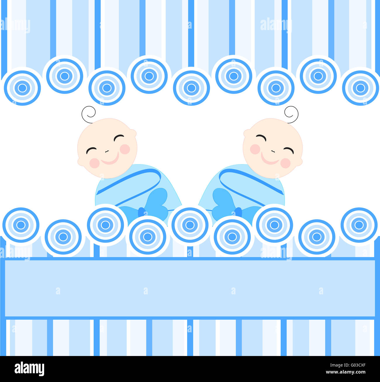 Ilustración de los gemelos varones sobre fondo rayado azul Fotografía de  stock - Alamy