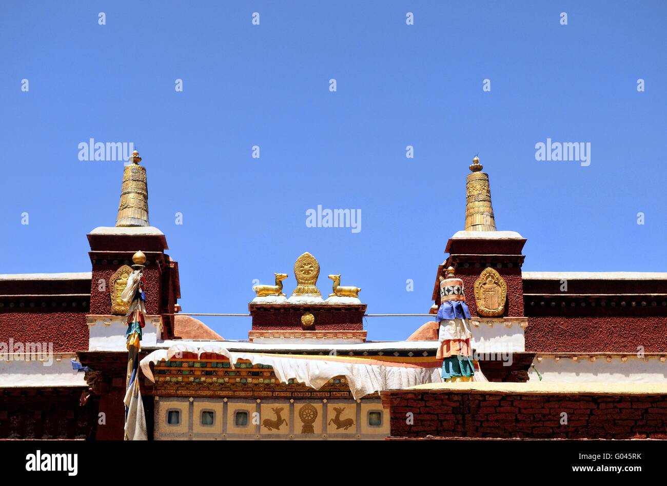 Monasterio Sakya Rueda de la vida en Shigatse Tibet Foto de stock
