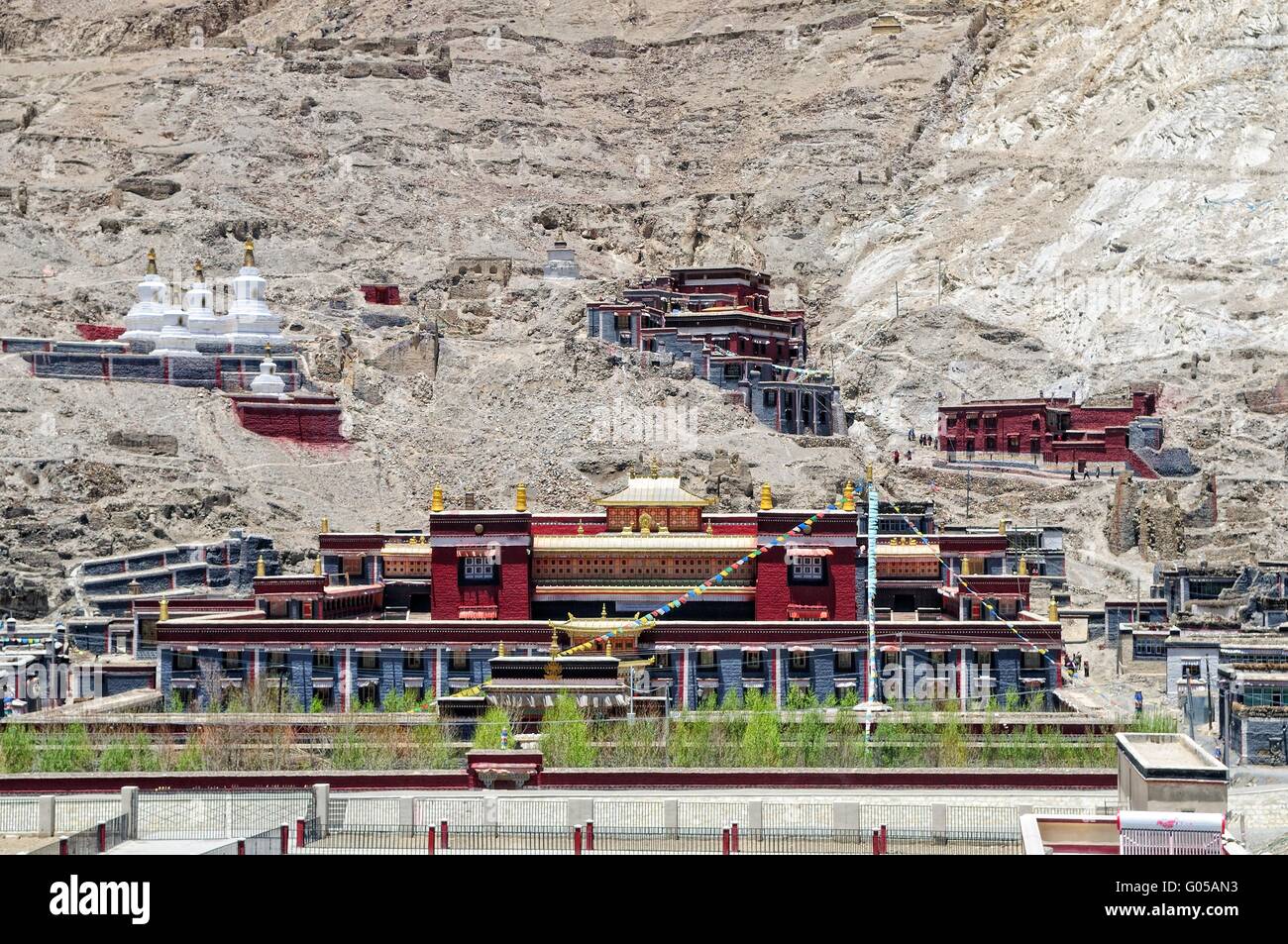 Monasterio Sakya monasterio norte Shigatse Tibet Foto de stock