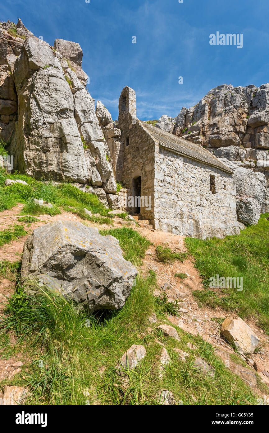 St Govans Chapel - Pembrokeshire Foto de stock