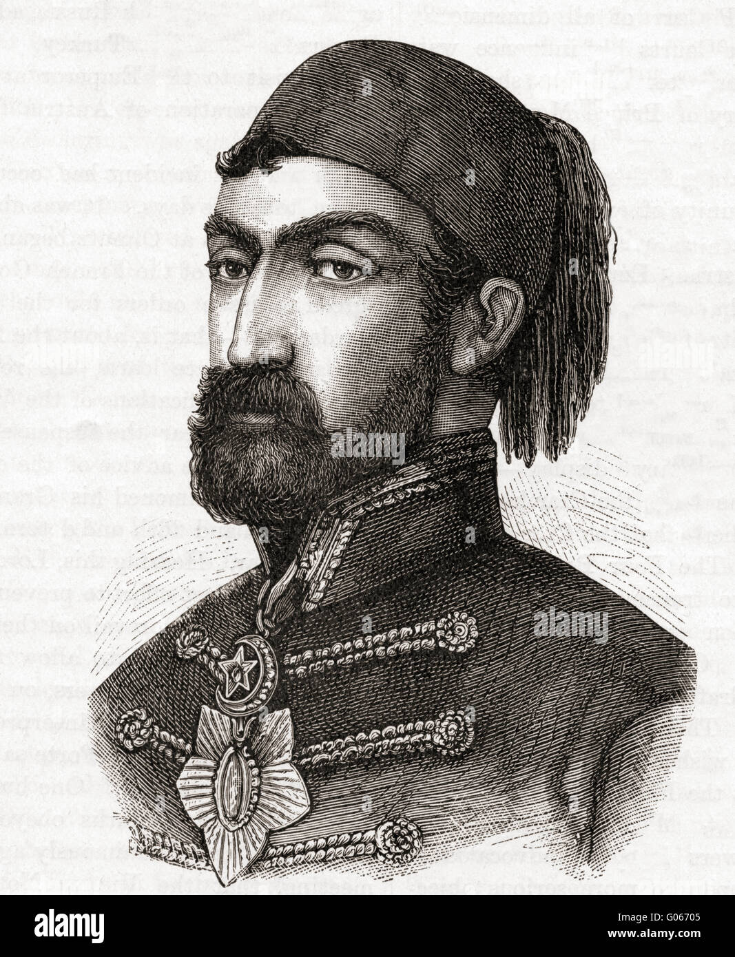 Omar Pasha Latas, 1806-1871. Y el gobernador general otomano. Foto de stock