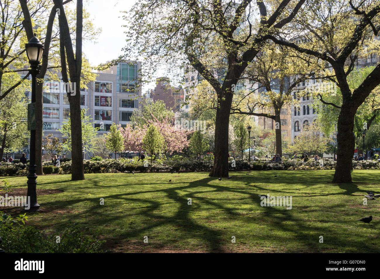 Union Square Park en primavera, NYC Foto de stock