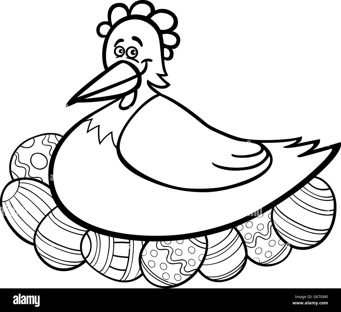 Uando la eclosión de huevos de Pascua para colorear dibujos animados  Fotografía de stock - Alamy