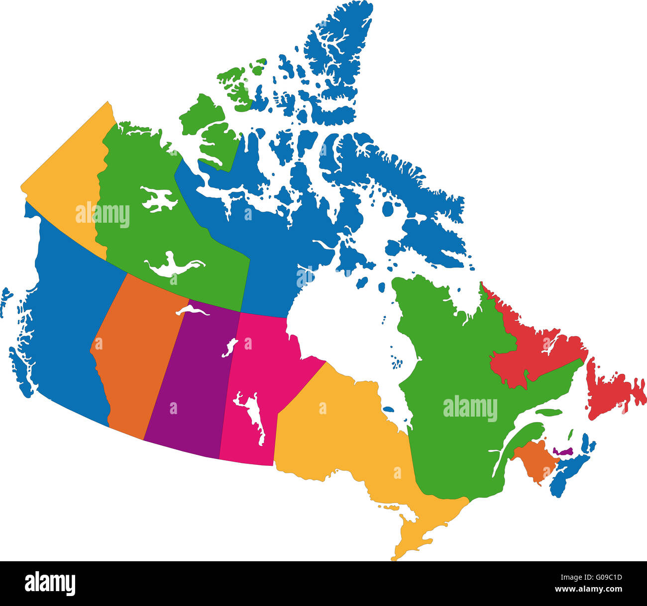 Mapa de Canadá Foto de stock