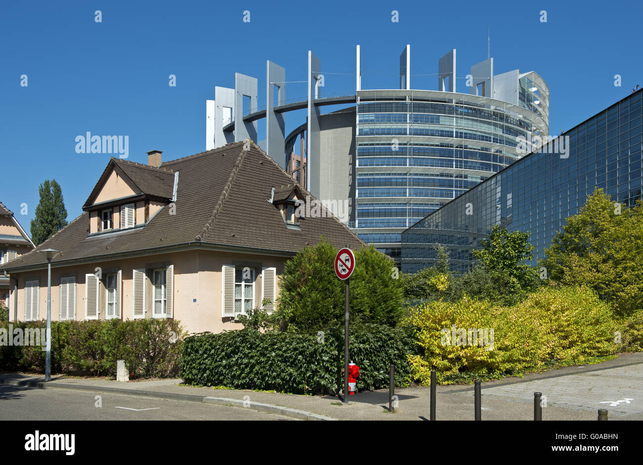 Edificio del Parlamento Europeo, en Estrasburgo, Francia Foto de stock