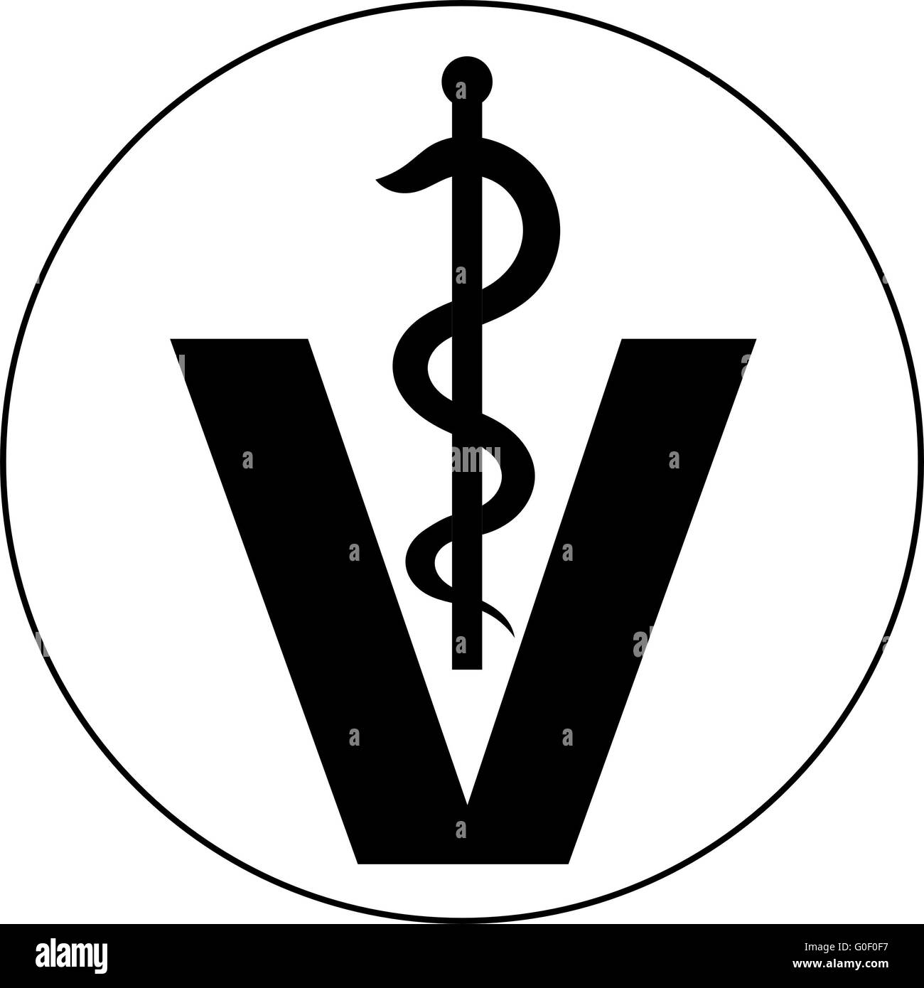 Símbolo de médicos veterinarios Foto de stock