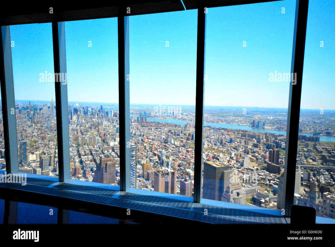 La vista desde la plataforma de observación de la torre de la Libertad, en la ciudad de Nueva York, EE.UU. Foto de stock