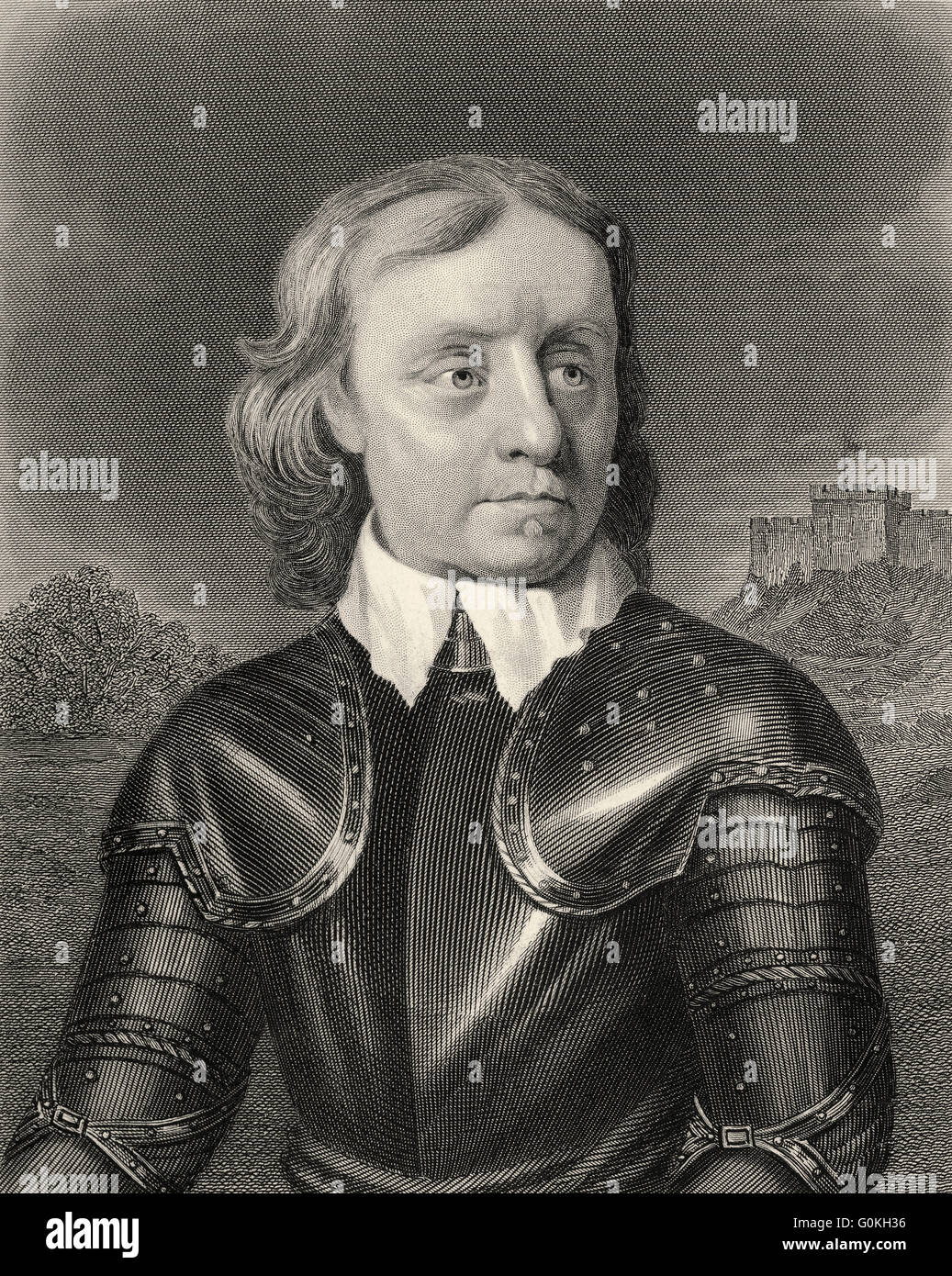 Oliver Cromwell, 1599-1658, el Señor Protector de Inglaterra, Escocia e Irlanda, comandante del ejército parlamentario Foto de stock