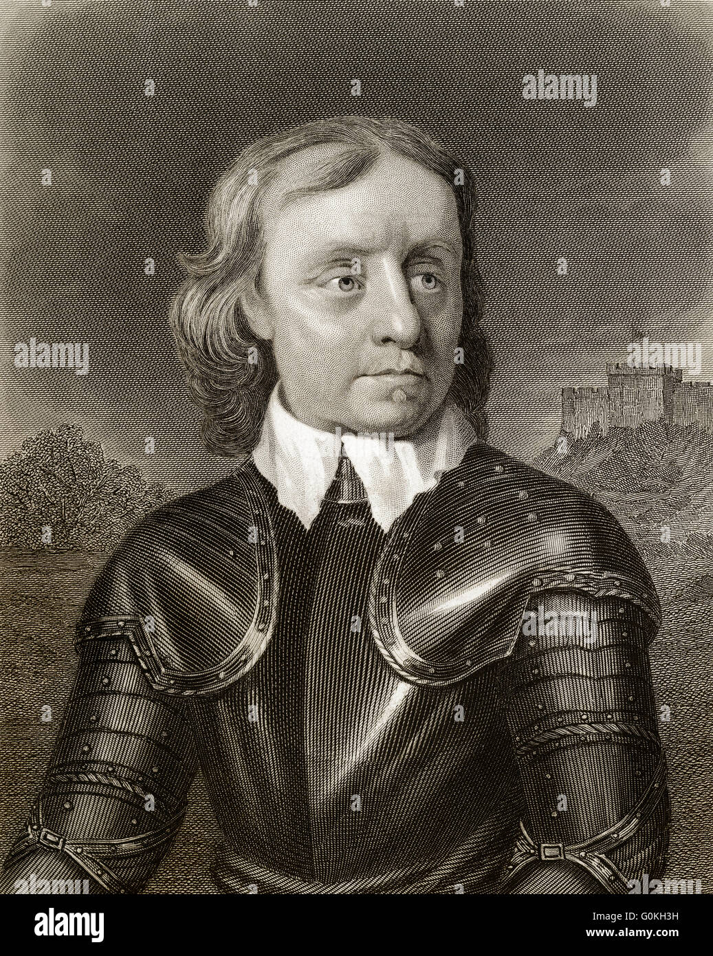 Oliver Cromwell, 1599-1658, el Señor Protector de Inglaterra, Escocia e Irlanda, comandante del ejército parlamentario Foto de stock