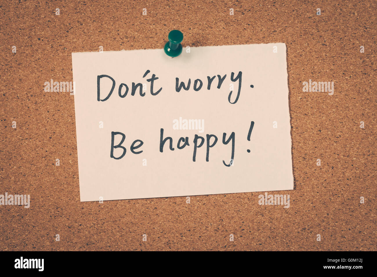 No se preocupe. Ser feliz! Foto de stock