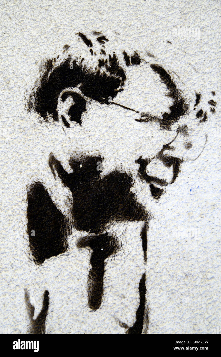 Grafito Pintados De Alan Bennett c Yorkshire Fotografia De Stock Alamy