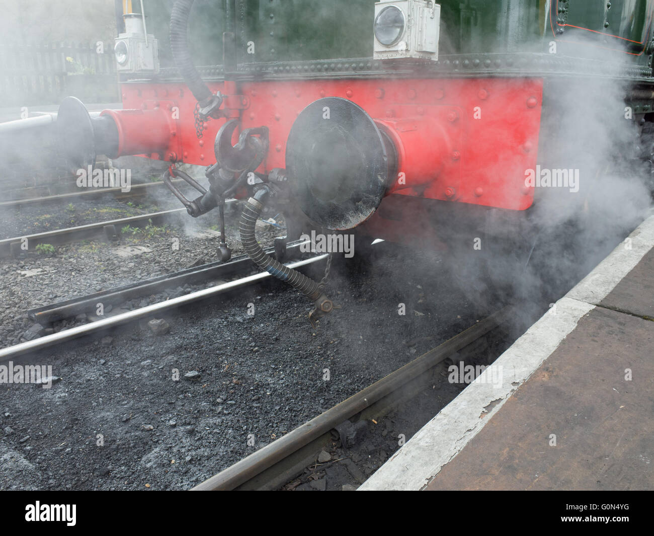 Los trenes a vapor en Embsay tren de vapor Foto de stock