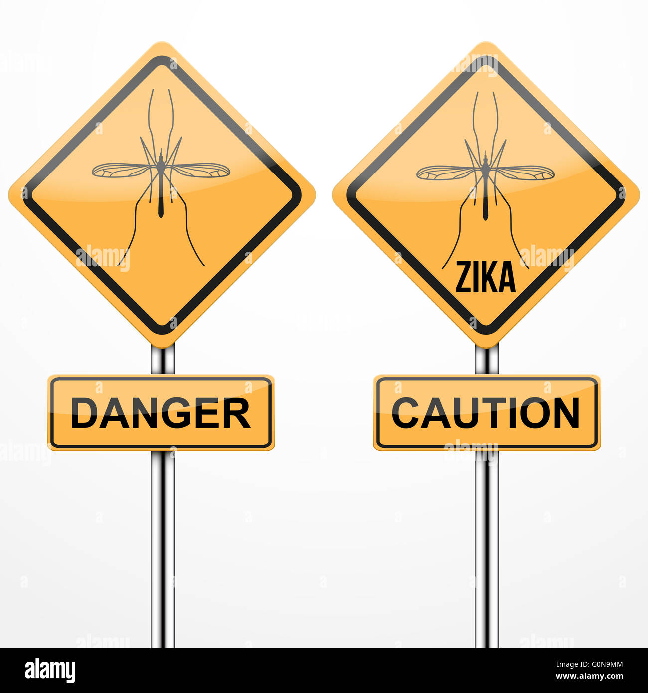 Señal de advertencia de virus Zika Foto de stock