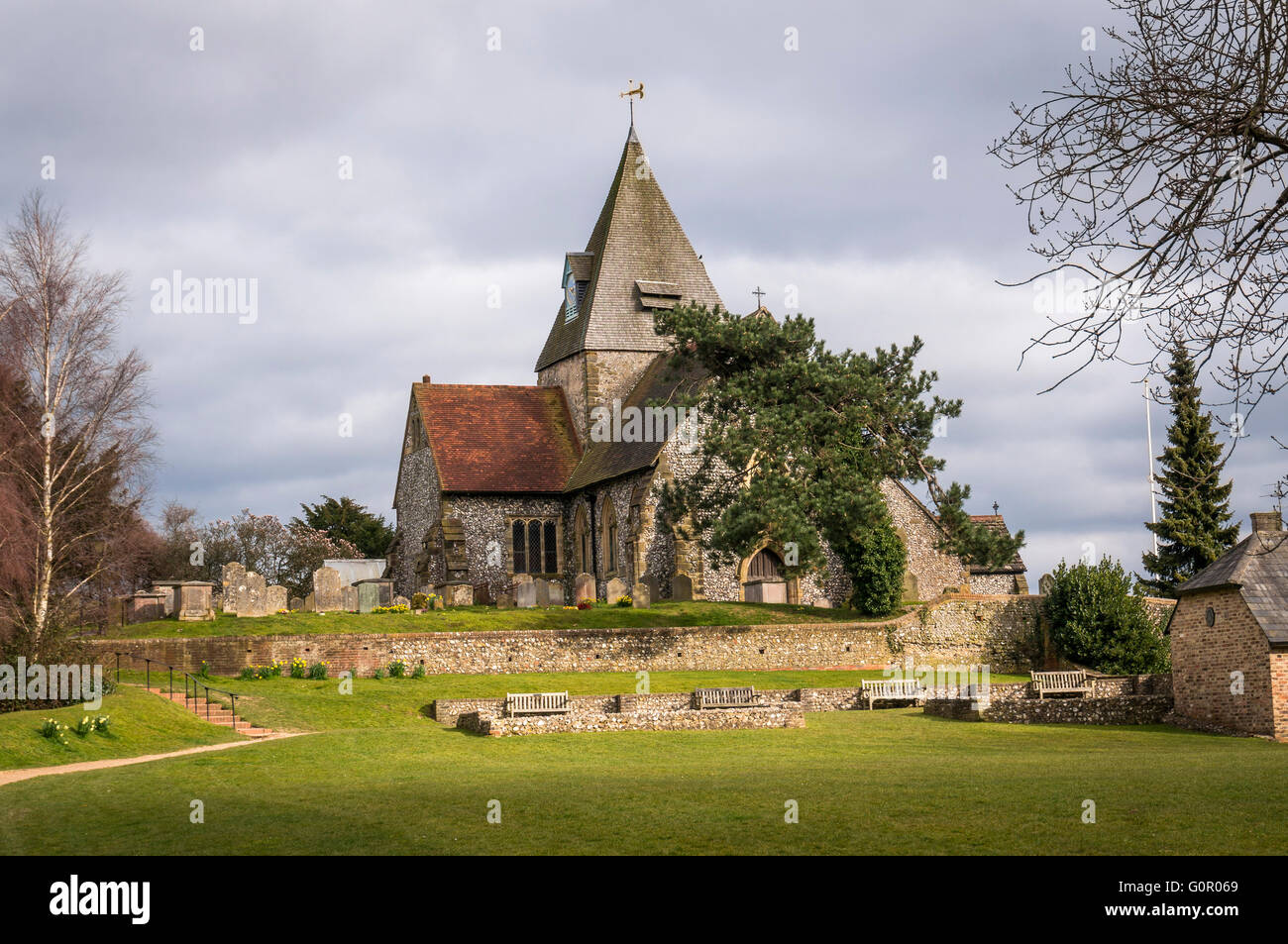 La Iglesia de Santa Margarita de Antioquía en Ditchling, East Sussex, Reino Unido Foto de stock