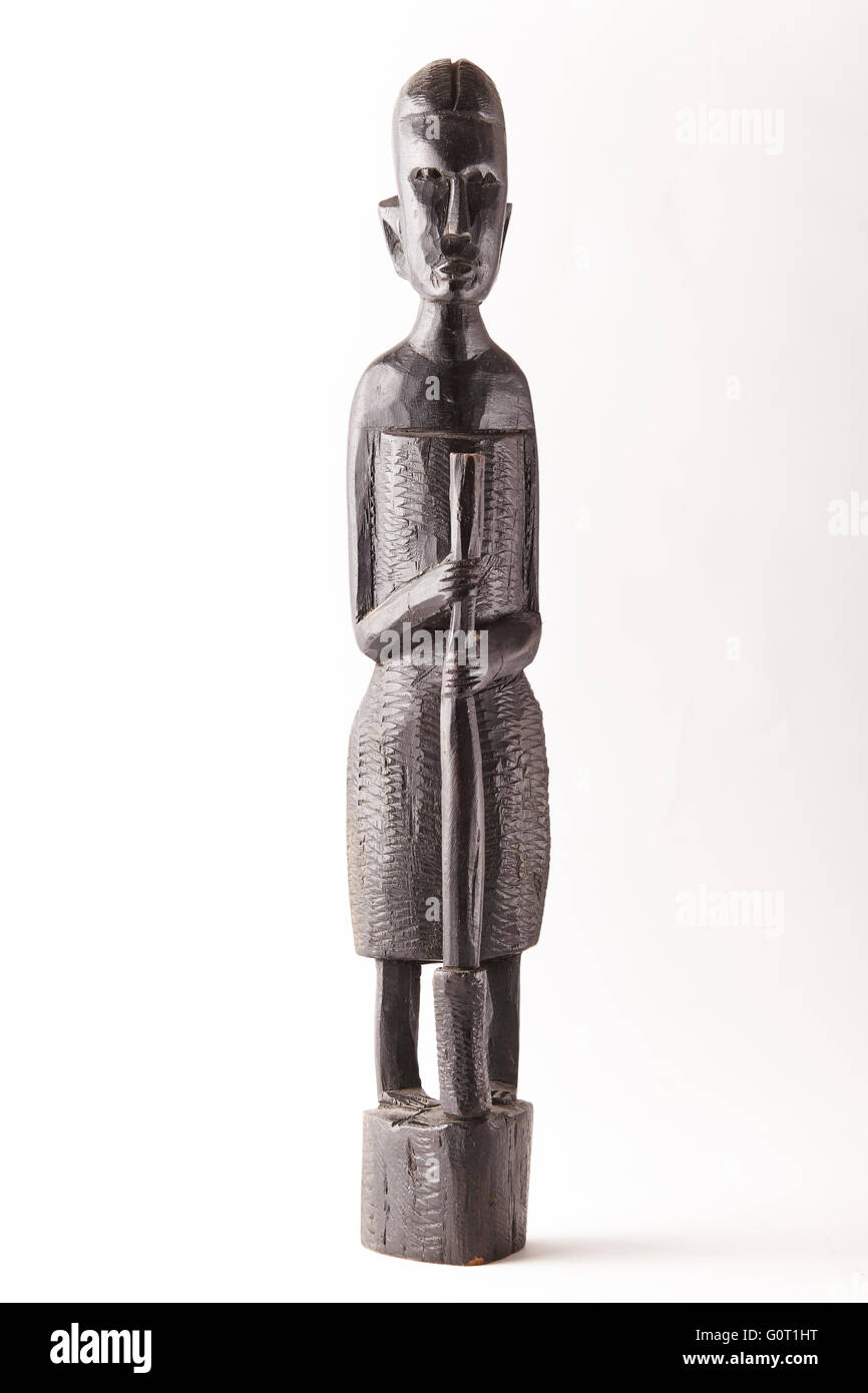 La figura de madera de ébano. La escultura de África. Foto de stock