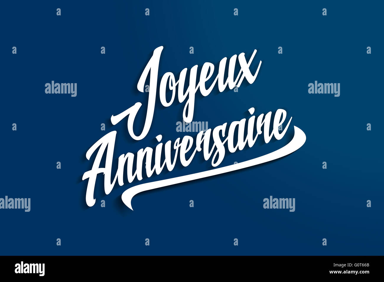 Joyeux Anniversaire Feliz Cumpleanos En Frances Aniversario Postal De Felicitacion Ilustracion Fotografia De Stock Alamy