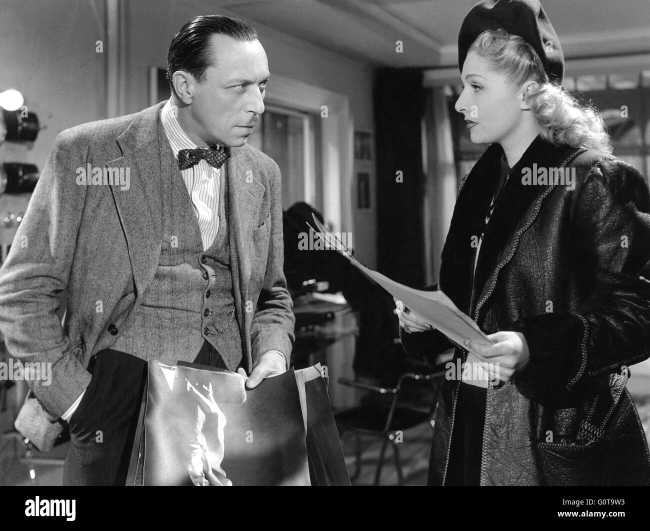 Louis Jouvet y Simone Renant / Quai des Orfèvres / 1947 dirigido por Henri-Georges Clouzot (Majestic-Film) Foto de stock