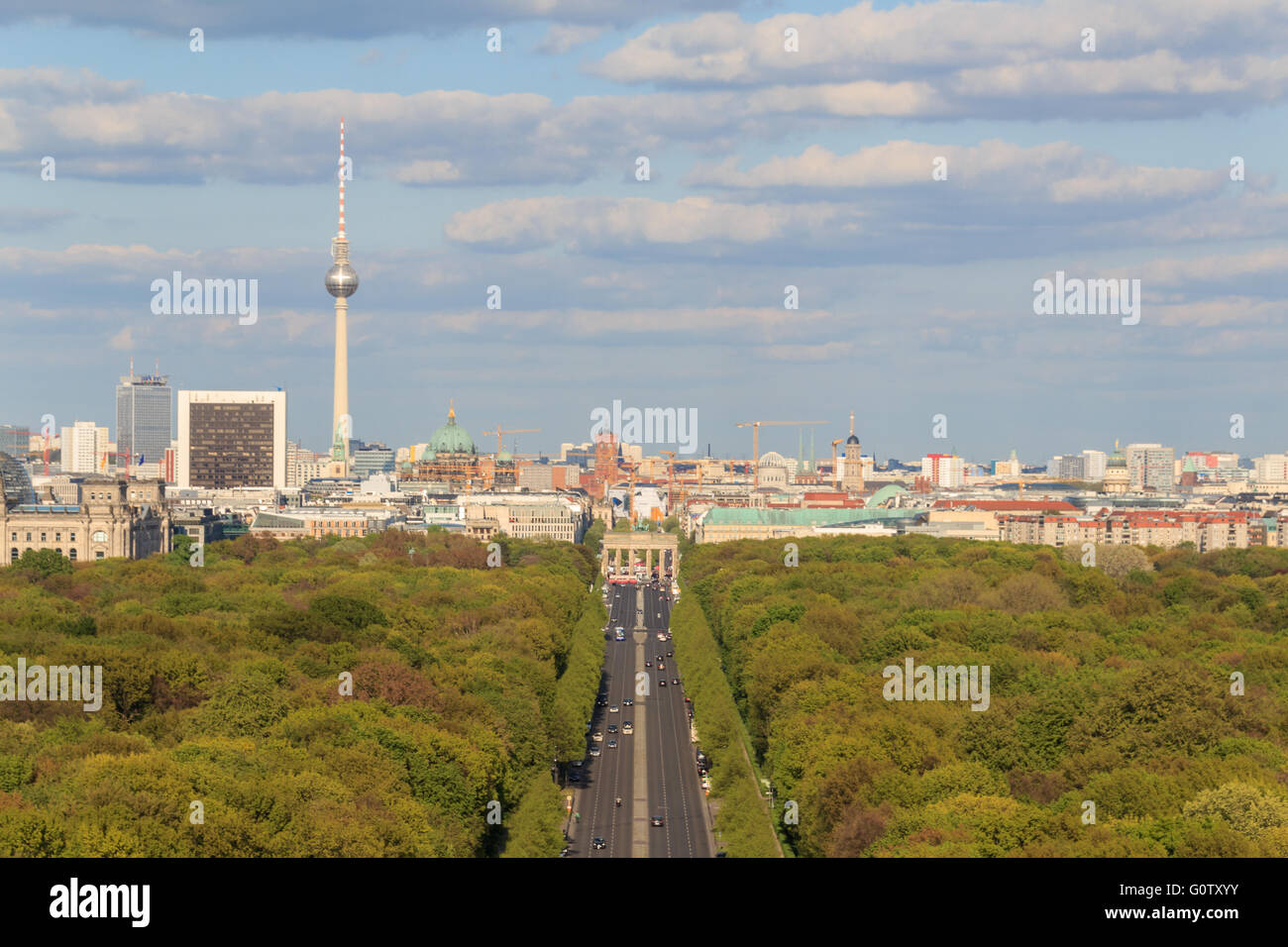 Skyline - el horizonte de la ciudad de Berlín, Berlín, Alemania Foto de stock