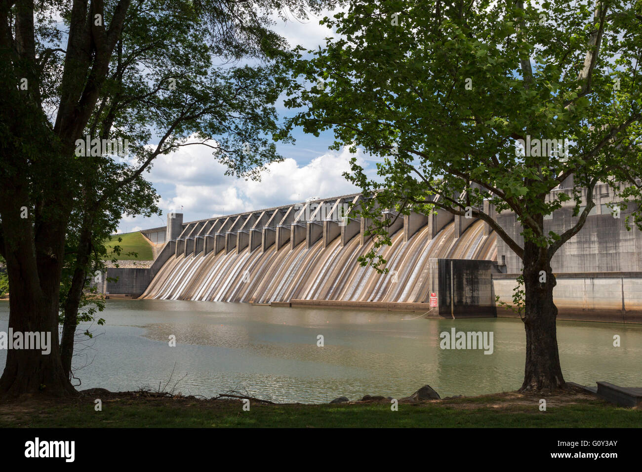 Clarks Hill, Carolina del Sur - El J. Strom Thurmond Dam, construida por el Cuerpo de Ingenieros del Ejército de los Estados Unidos. Foto de stock