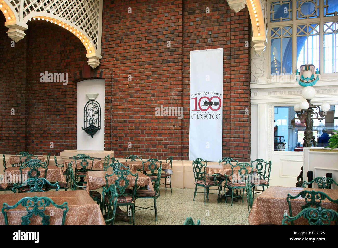 Ahora, una cafetería de estilo art deco, una vez que la estación de ferrocarril de Chattanooga hall reserva en Tennessee Foto de stock