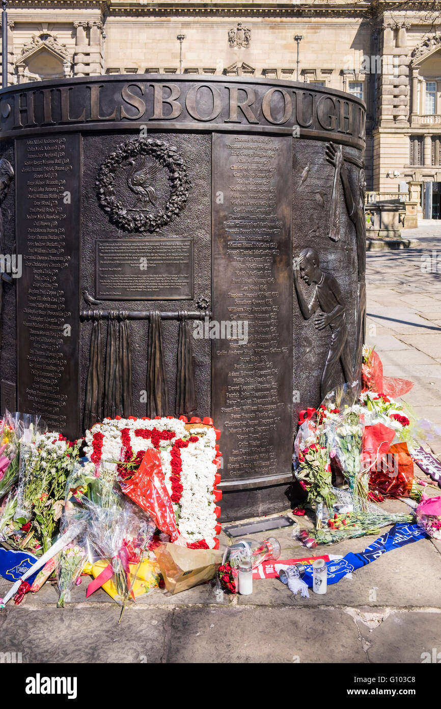 Desastre de Hillsborough Memorial, Liverpool, Merseyside, Inglaterra, Reino Unido. Foto de stock