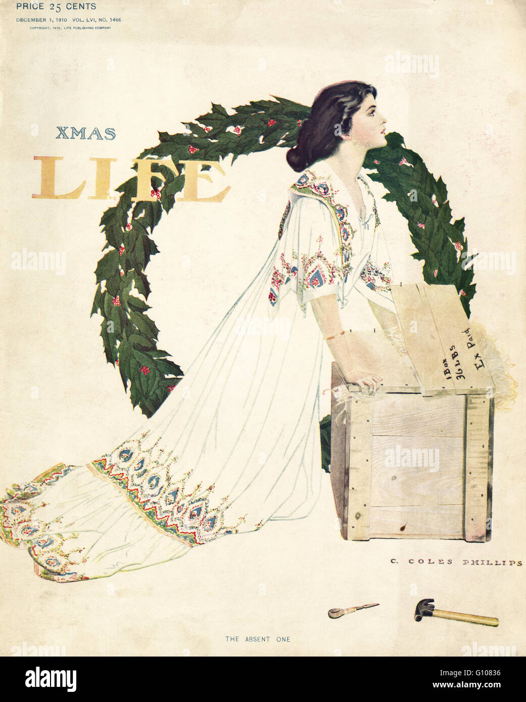 Vintage antiguo original portada de la revista Life de la época eduardiana, de fecha 1 de diciembre de1910 Xmas edition Foto de stock